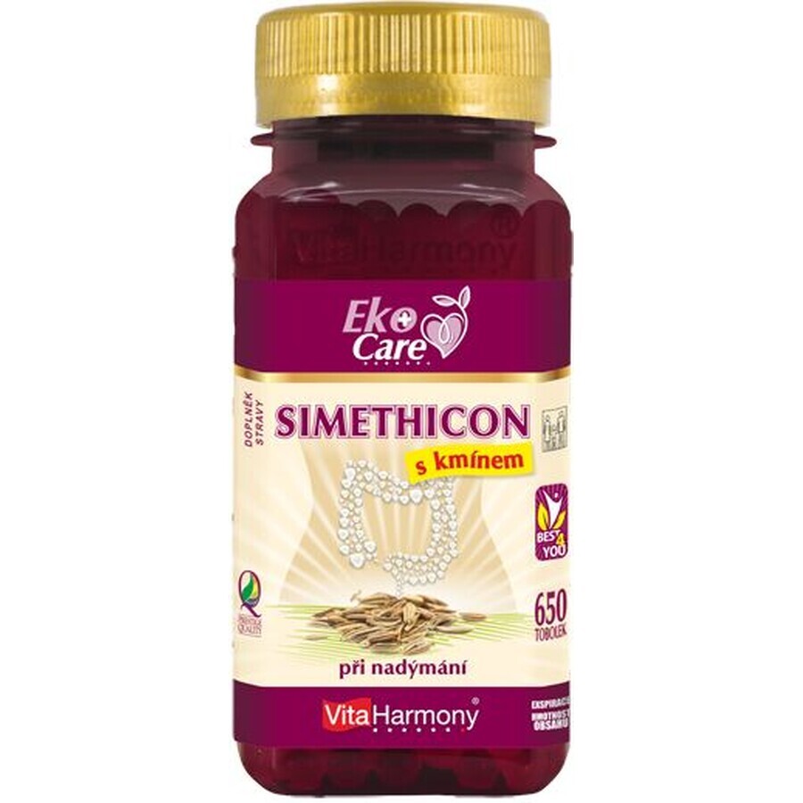 VitaHarmony VE Simethicon 80 mg con comino 650 cápsulas duras