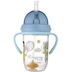 Taza para sorber para bebé Taza para sorber con pajita no fluida 6m+ Bonjour Paris azul 270 ml