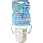 Taza para sorber para bebé Taza para sorber con pajita no fluida 6m+ Bonjour Paris azul 270 ml