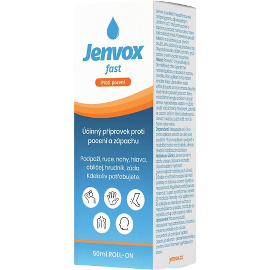 Jenvox antitranspirante y antiolor roll-on rápido 50 ml