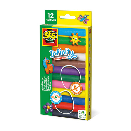 Infinity Clay Clay Set, +3 años, 12 colores, SES Creative