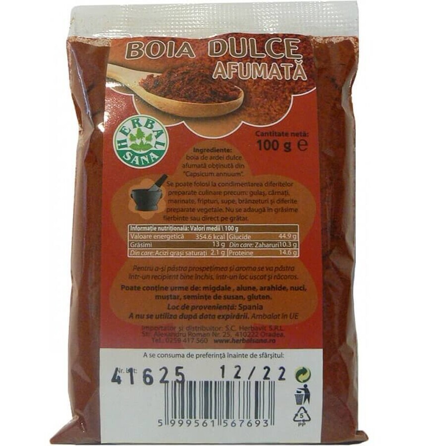 Paprika doux fumé, 100 gr, Herbal Sana