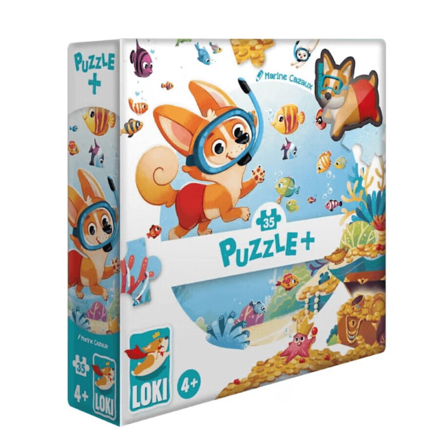 Puzzle Plus: Loki va a bucear, 4 años+, 35 piezas, Loki