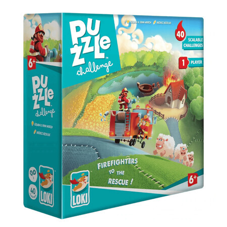 Puzzle Challenge: Bomberos al rescate, 40 piezas, 6 años+, Loki