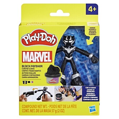 Pantera Negra Marvel figura flexible con accesorios, 10 cm, +4 años, Play Doh