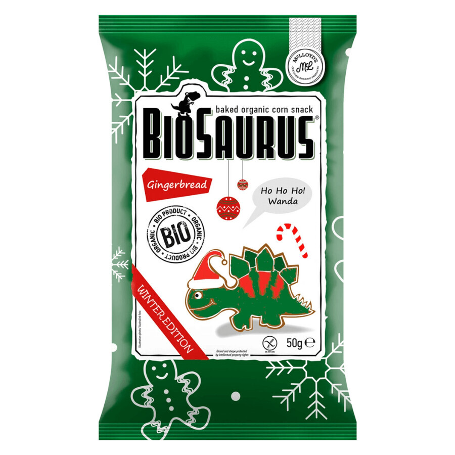 Eco snacks with gingerbread flavor, Winter Edition Biosaurus, 50 g, Mc Lloyd's