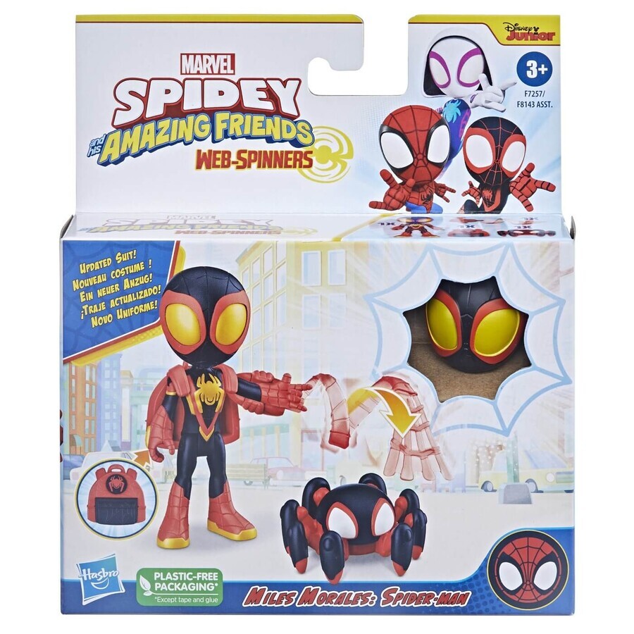 Spidey y sus Asombrosos Amigos, 10 cm, +3 años, Miles Morales figura de acción y accesorios, Hasbro