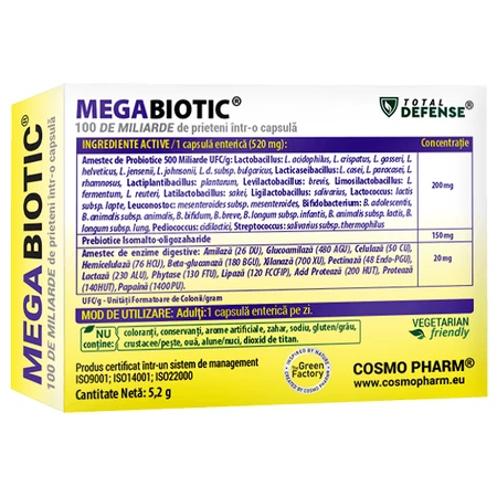 Megabiotic, 10 cápsulas enterosolubles, Cosmopharm
