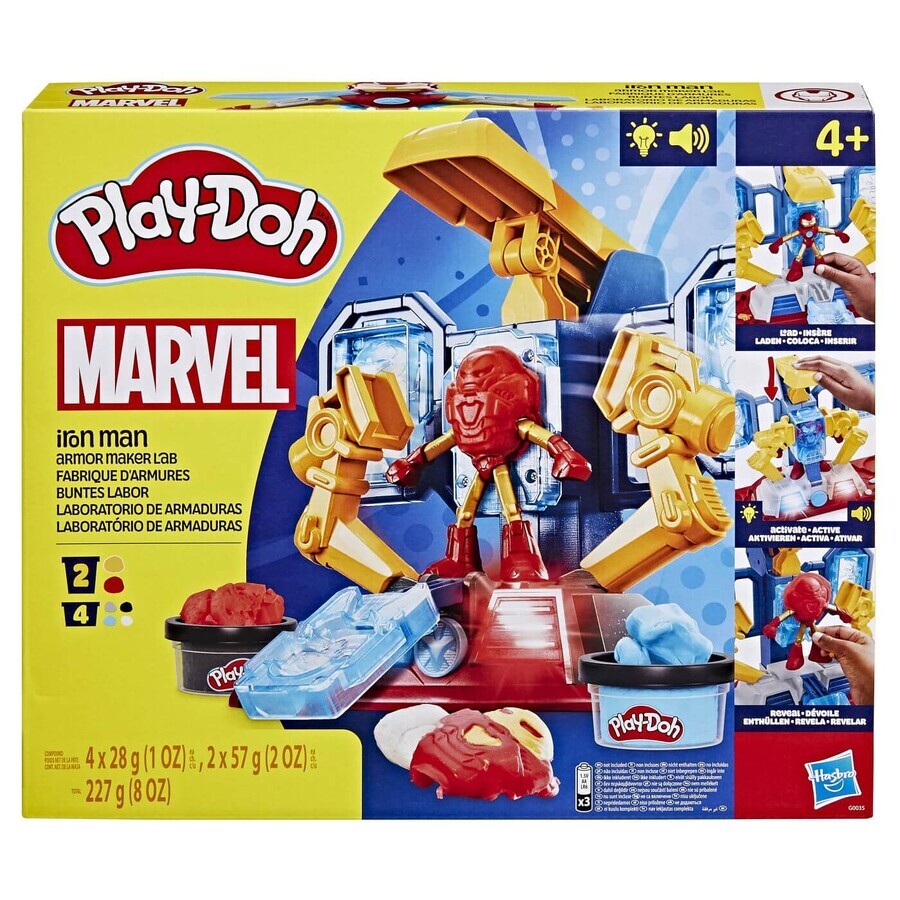 Iron Man Marvel Armour Lab, 10 cm, +4 años, Play Doh