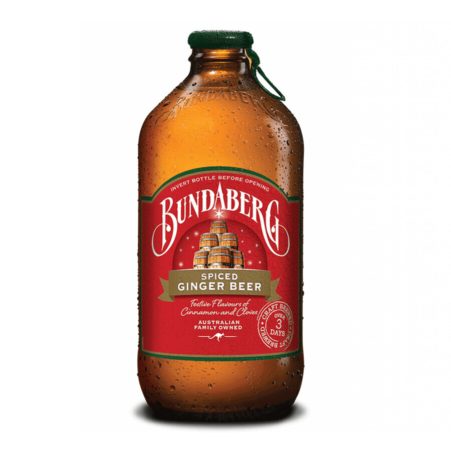 Carbonated drink with ginger and cinnamon flavor Ginger Beer, 375 ml, Bundaberg