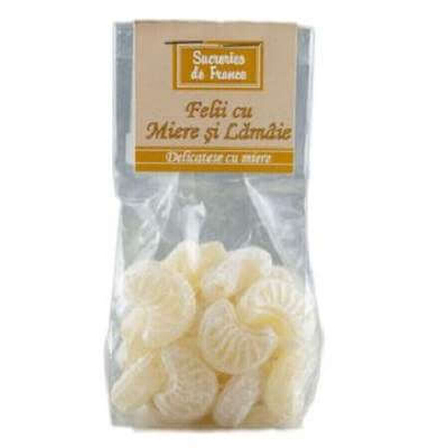 Rodajas de caramelo de miel y limón, 100 g, Apidava