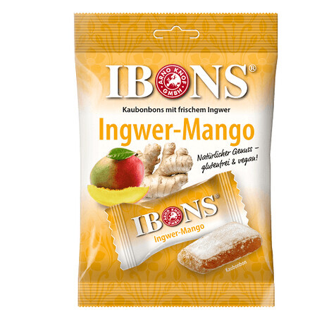 Caramelos de goma de jengibre y mango, 92 g, Ibons