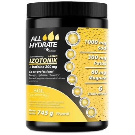 Isotonico al limone + caffeina 745 g ALLHydrate