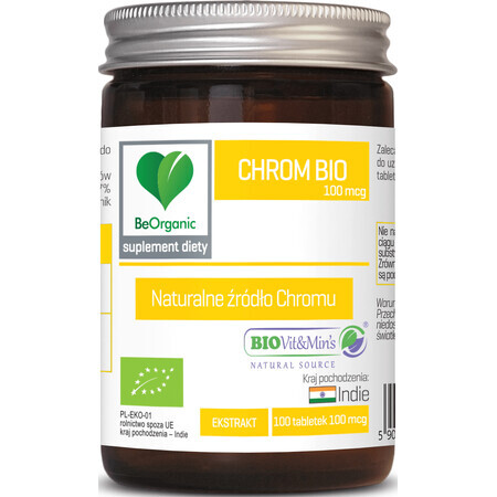 BeOrganic Cromo Bio 100mcg 100 comprimidos