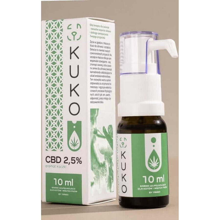 CBD olie 2,5% voor kleine honden en katten - 10ml eendensmaak KUKO by Yango