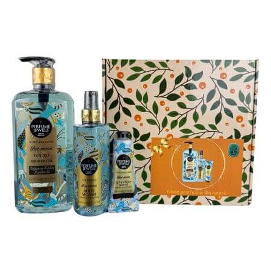 Set Hand and Body Cream + Body Spray + Shower Gel, Perfume Jewels Blue Moon, Eyup Sabri Tuncer