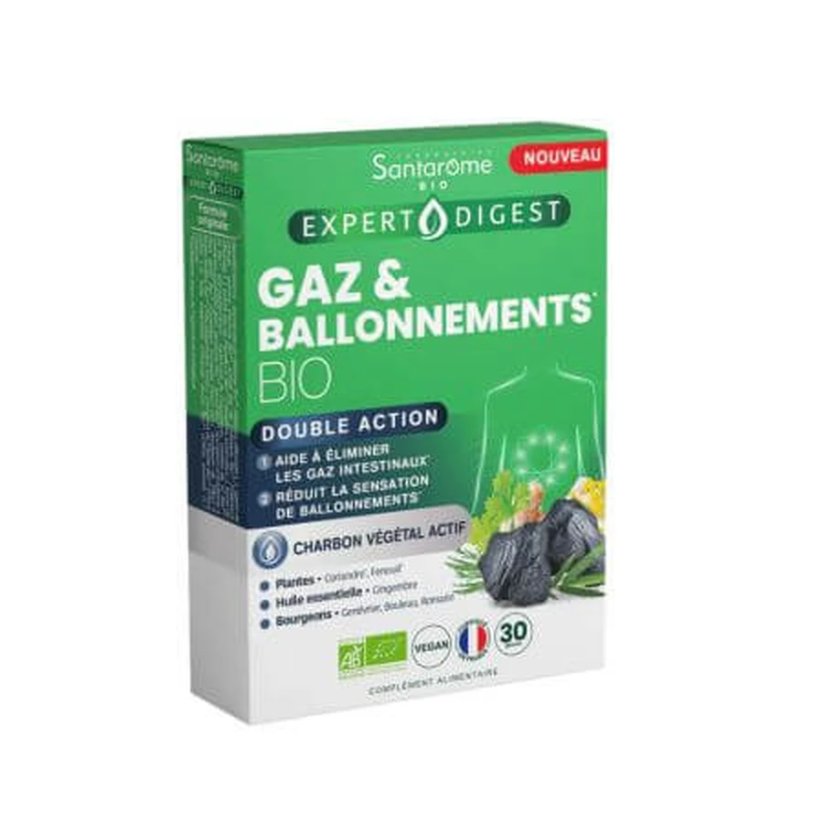 Gases e hinchazón, 30 cápsulas, Santarome