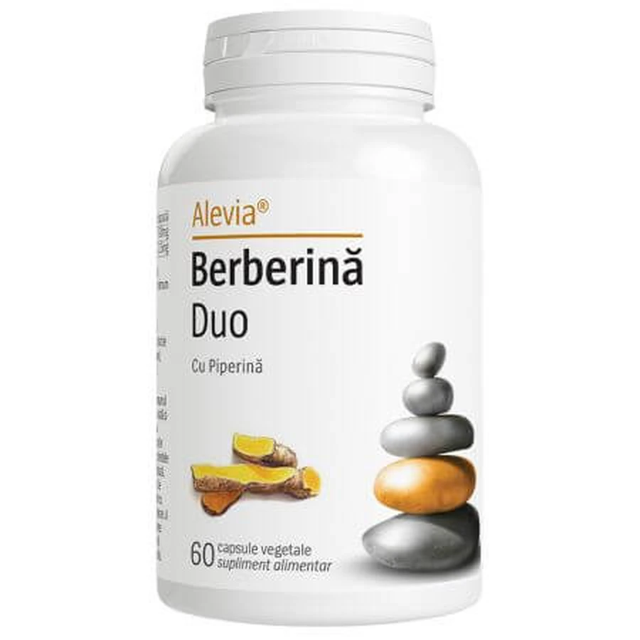 Berberina Duo con Piperina, 60 cápsulas vegetales, Alevia
