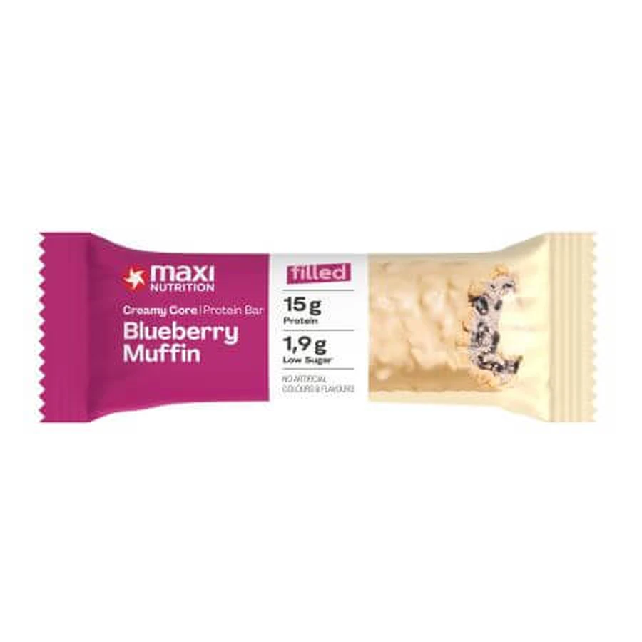 Barrita Proteica Muffin Arándanos, 45 g, Maxi Nutrition