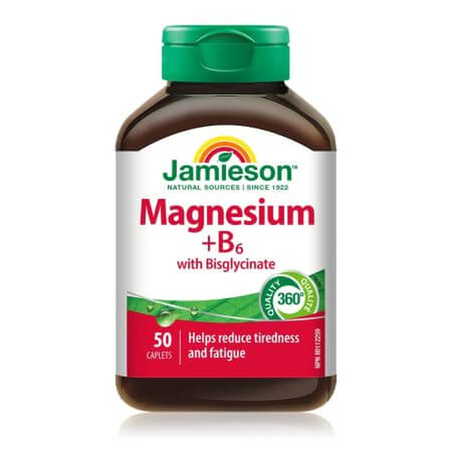 Magnesio bisglicinato + B6, 50 compresse, Jamieson