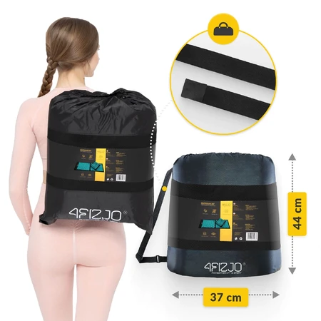 4Fizjo Ergo, tappetino per agopuntura grande con cuscino XL, 110 x 42 cm, nero e blu