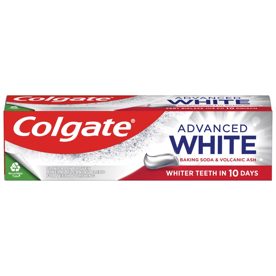Colgate Advanced White Baking Soda & Volcanic Ash, pastă de dinți pentru albire, 75 ml