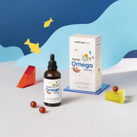 Health Labs MyKids Omega DHA+EPA, gocce per bambini dai 3 anni, gusto fragola, 100 ml