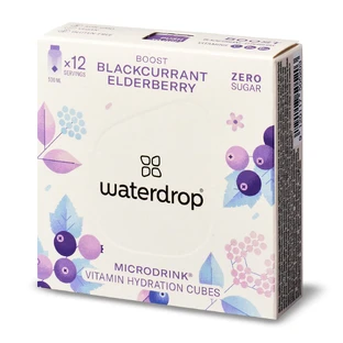 Waterdrop Microdrink Boost, cubo hidratante con vitaminas, grosella negra y bayas de saúco, 12 unidades