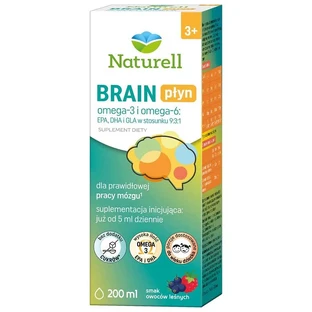 Naturell Brain, płyn dla dzieci od 3 lat i dorosłych, smak owoców leśnych, 200 ml