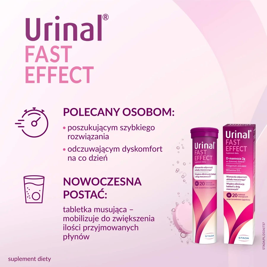 Urinal Fast Effect, 20 comprimate efervescente