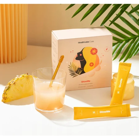 Kit Health Labs GlowMe, sabor frambuesa, 30 sobres + sabor piña-mango, 30 sobres