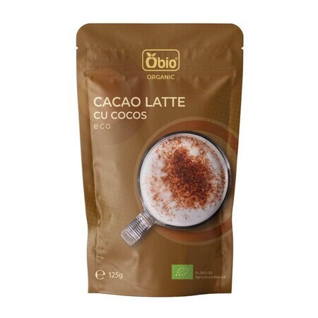 Latte de cacao ecológico con coco, 125 g, Obio