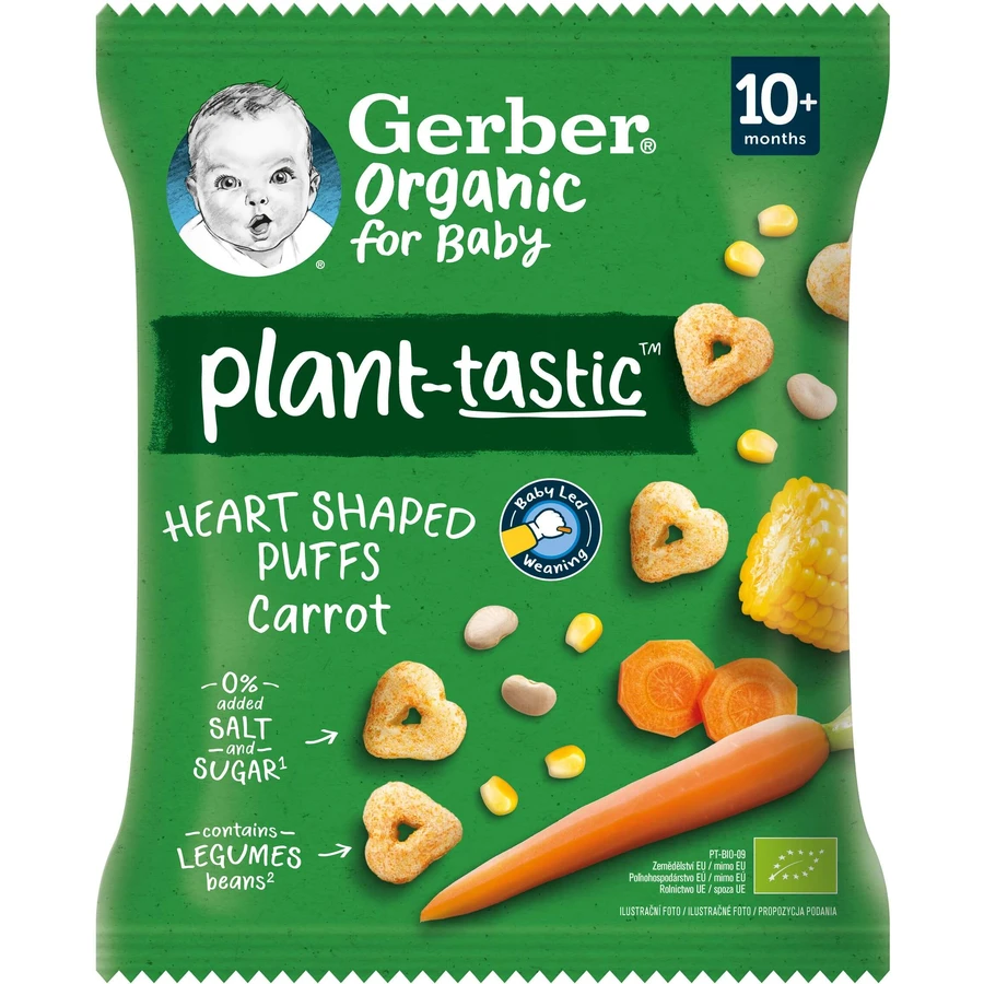 Gerber Organic chrupiące serduszka z marchewką 28 g: ceny i cechy