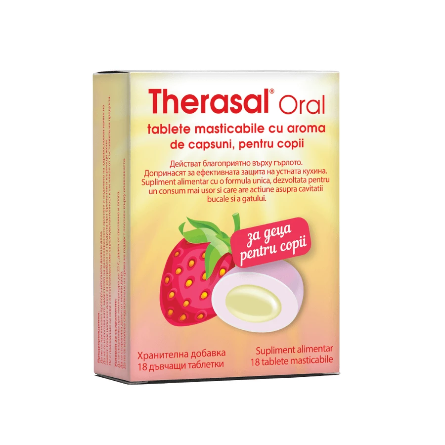 Therasal Oral für Kinder, 18 Kautabletten, Erdbeere, Vedra