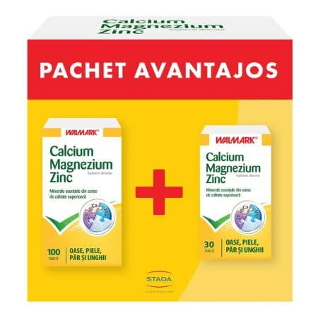 Calciu Magneziu Zinc, 100+ 30 tabl, Walmark