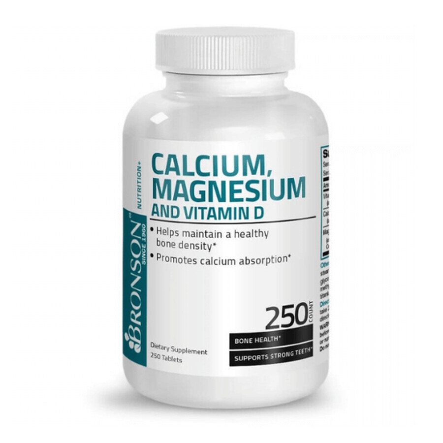 Calcium, Magnesium and Vitamin D3, 250 tablets, Bronson