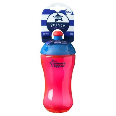 Mok Basics Sport, rood, 300 ml, 12 maanden+, Tommee Tippee