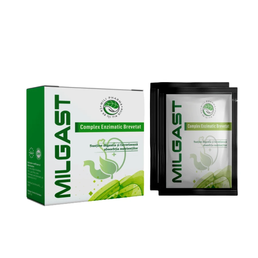 Complesso enzimatico Milgast, 10 bustine x 2 g, Mili Pharma