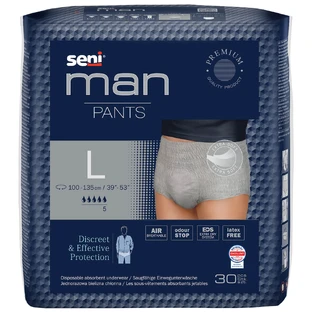 Seni Man Pants, chiloți absorbanți pentru bărbați, mărimea L, 100-135 cm, 30 bucăți