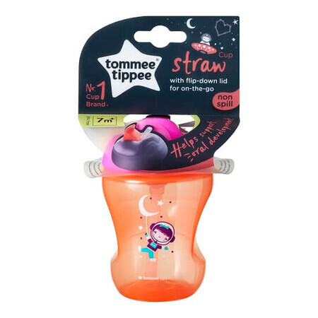 Bicchiere con cannuccia Ecomm, Ragazza astronauta, 7 mesi+, 230 ml, Tommee Tippee