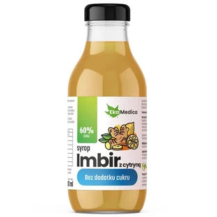 EkaMedica Syrop Imbir z Cytryną, bez dodatku cukru, 300 ml