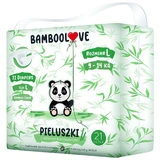 Bamboolove, pañales desechables con fibra de bambú, talla L, 9-14 kg, 21 unidades