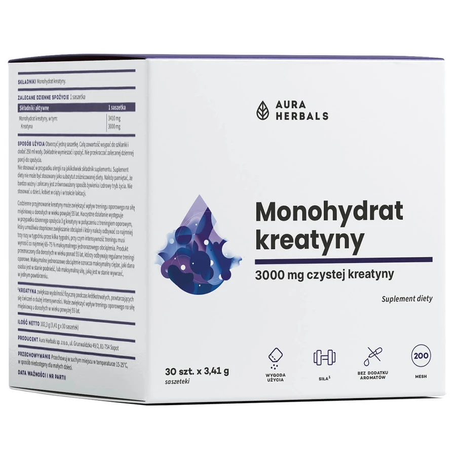 Aura Herbals Creatina, monoidrato, 30 bustine x 3,41 g