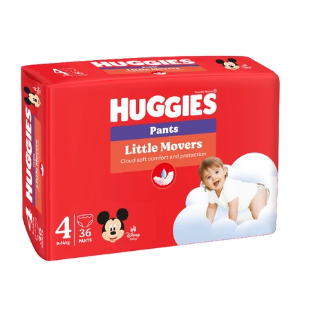 Huggies Little Movers, pieluchomajtki, Disney, rozmiar 4, 7-18 kg, Jumbo Pack, 36 sztuk: ceny i cechy