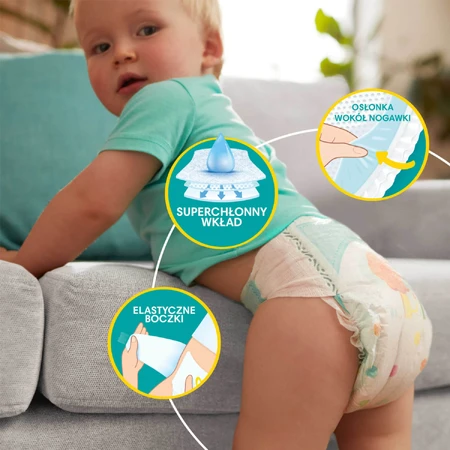 Pampers Active Baby, scutece, mărimea 4, 9-14 kg, 62 buc