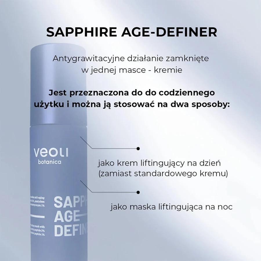 Veoli Botanica Sapphire Age-Definer, mască facială de lifting și remodelare, 50 ml