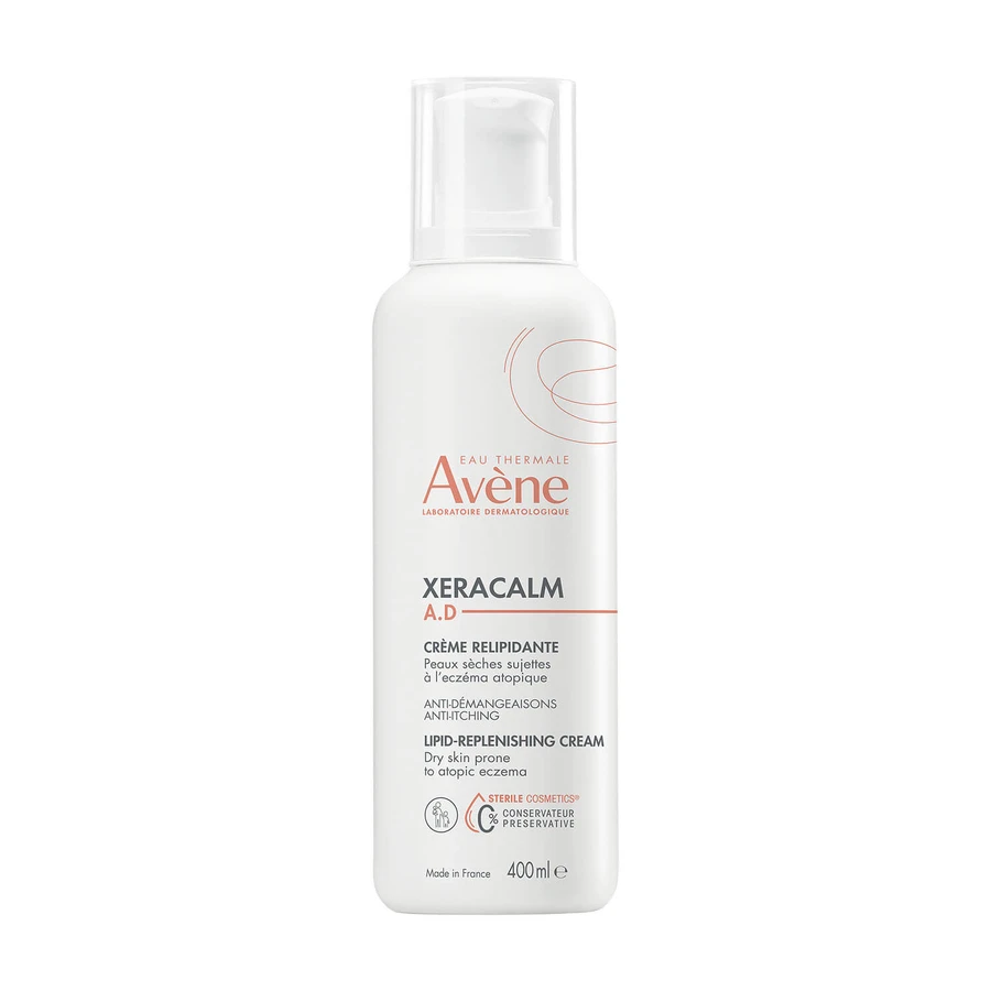 Avene XeraCalm A.D kit, lipid replenishing cream for face and body, very dry, atopic and itchy skin, 400 ml + cleansing lipid replenishing oil, 400 ml