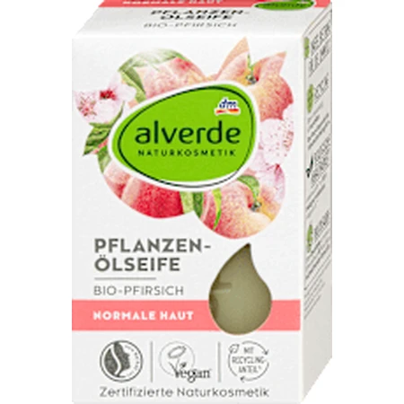 alverde NATURKOSMETIK Feste Seife mit Pfirsich, 100 g