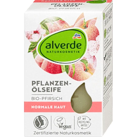 alverde NATURKOSMETIK Feste Seife mit Pfirsich, 100 g