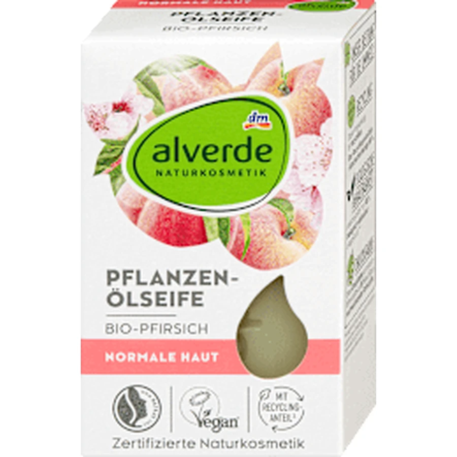 alverde NATURKOSMETIK Feste Seife mit Pfirsich, 100 g
